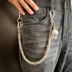 Gothic Spine Bone & Large Skull Heavy Duty Wallet Pocket Chain
