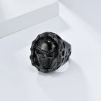 Vintage Biker Chain Skull Rings Gothic Punk Stainless Steel