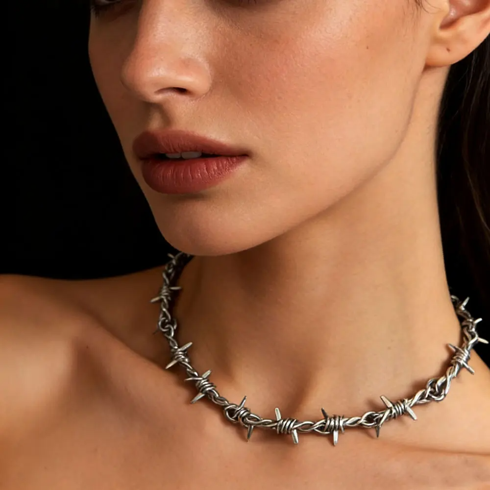 Hip-hop Gothic Punk Barbed Wire Little Thorns Chain Choker Jewelry Gifts