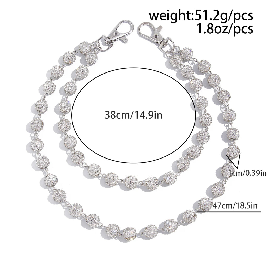 Y2K Sparkling Rhinestone Ball Chain Street Belt Chain