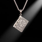 Gothic Style Religious Bible Necklace Alloy Steel Vintage Flipped Bible