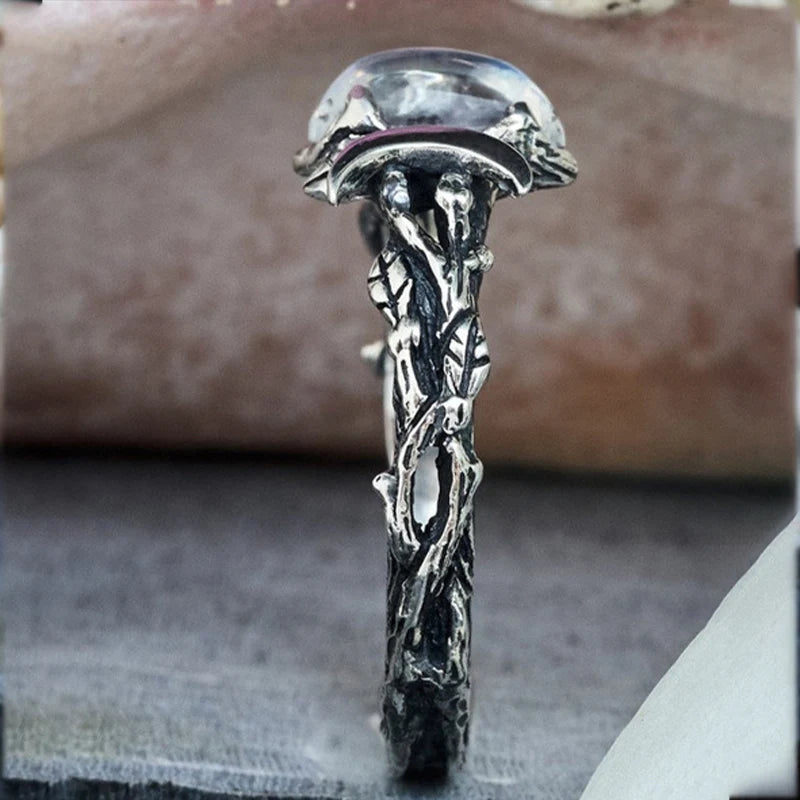 Retro Ethnic Style Moonstone Ring
