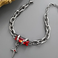 Retro Black Zircon Star Chain Stainless Steel Punk Bracelets Accessories