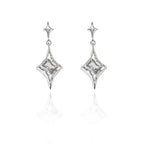 Y2K Exquisite Star Crystal Drop Dangle Earrings for Women High Quality Starlight Unique Simple Silver Color Earring Jewelry Gift