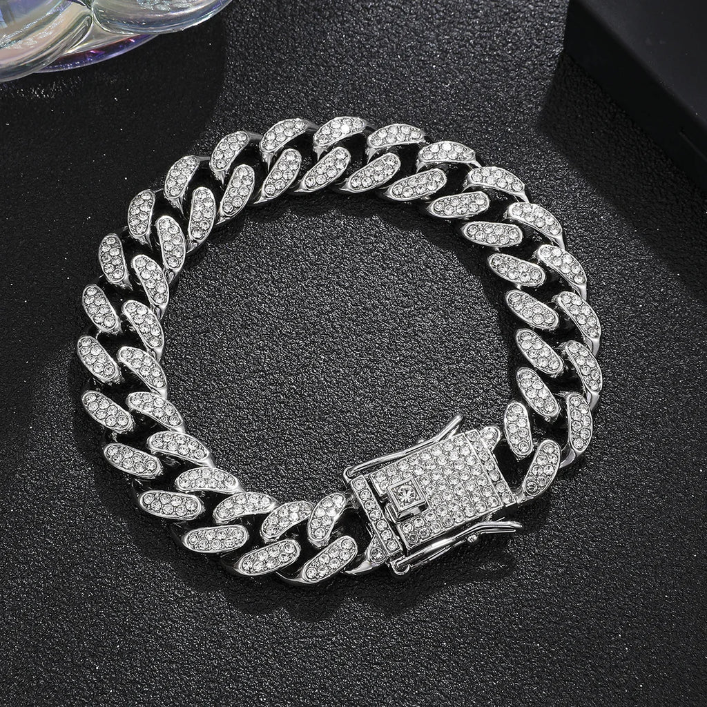 Luxury Iced Out Cuban Link Chain Bracelet