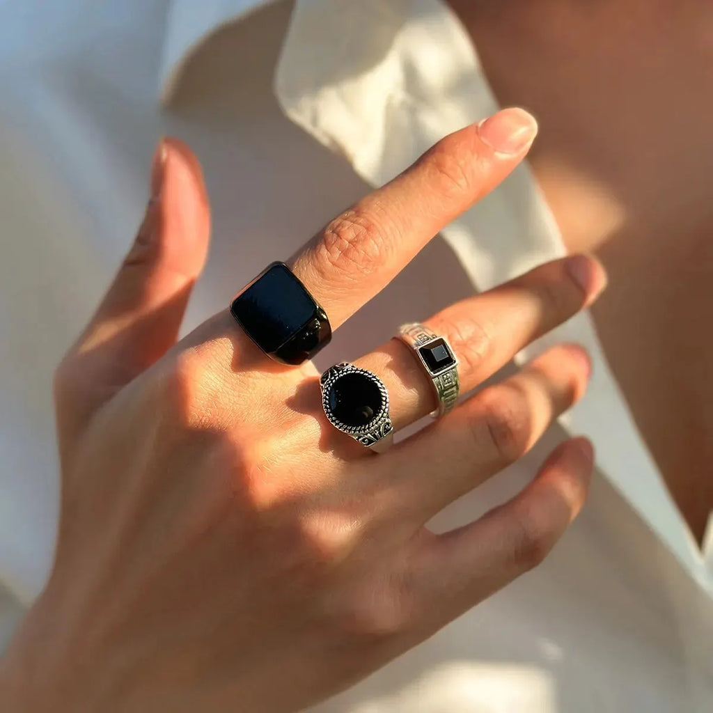 Set  Vintage Cool Claw Geometry Rings