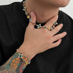 Ingemark Boho Luxury Colorful Crystal Chain Necklace