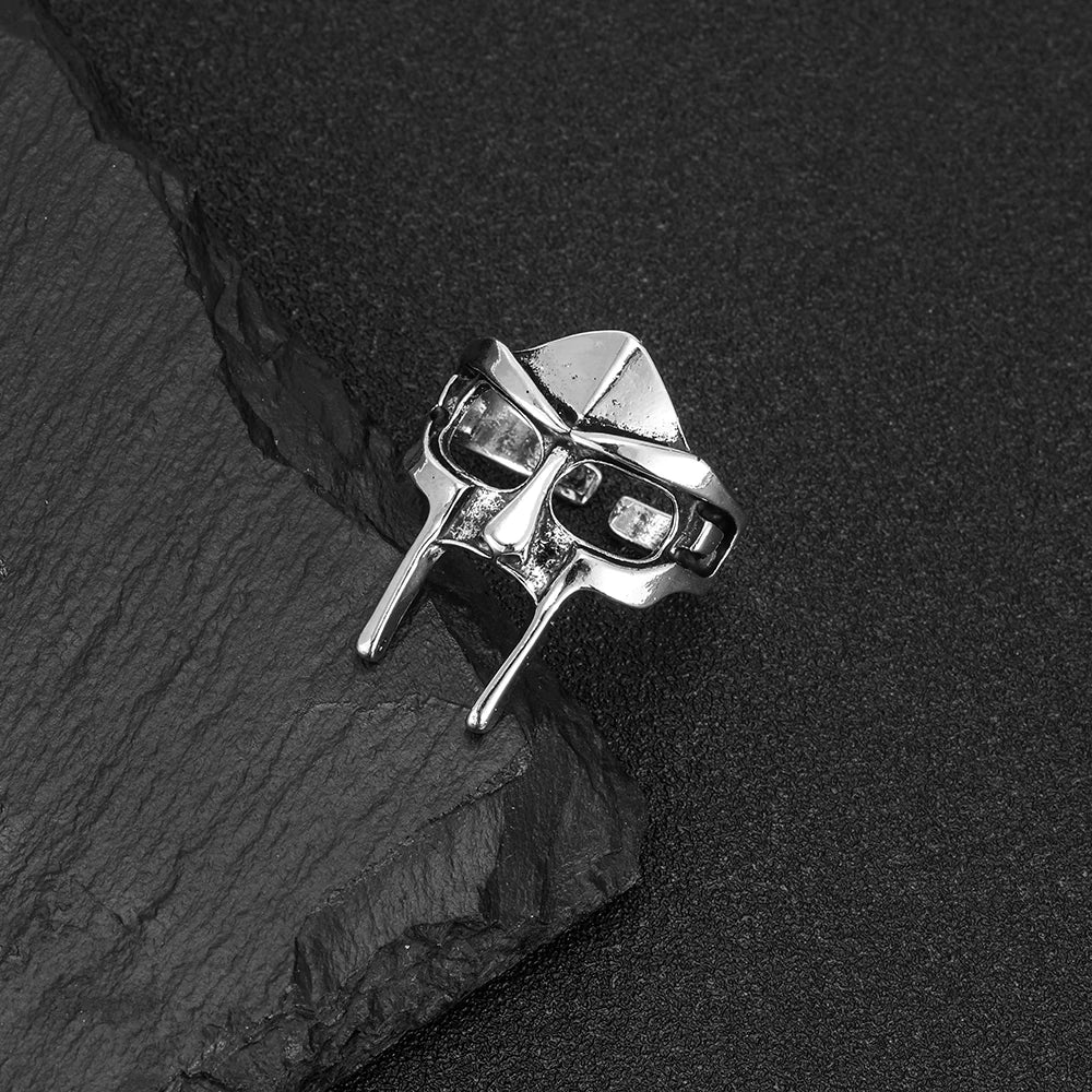 Vintage Goth Doom Mask Adjustable Joint Ring