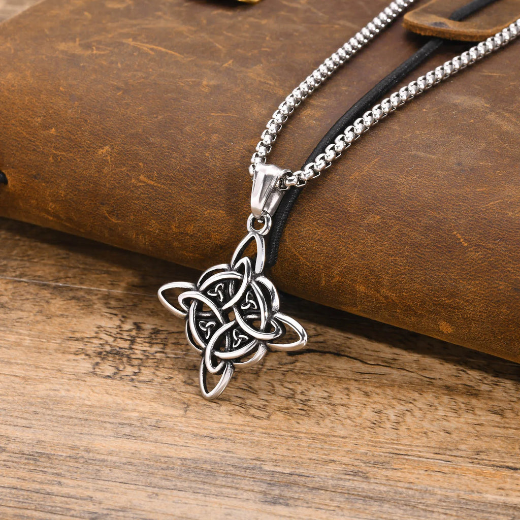 Vintage Celtic Knot Nordic North Stainless Steel  Necklace