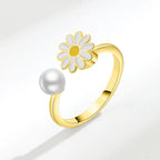 Sunflower Diamond Zircon Rotatable Ring