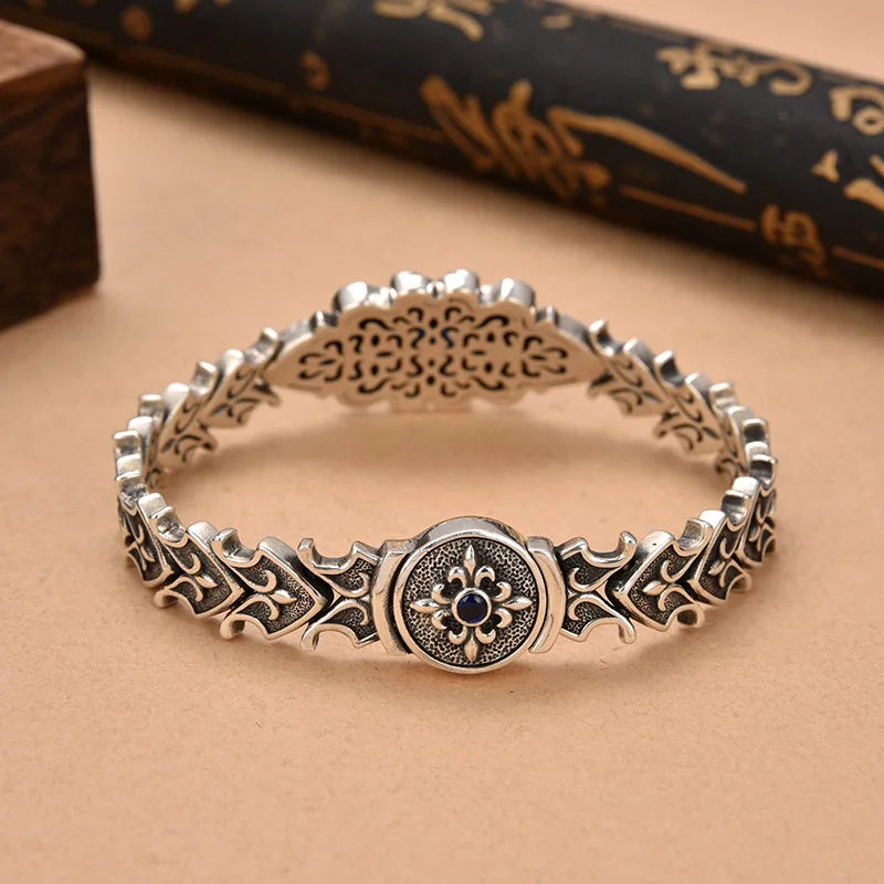 New European and American Silver Pattern Fashion Bracelet