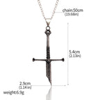 Movie Aragorn Narsil Broken Sword Cosplay Necklace Vintage Punk