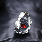 Retro Red Heart Crusades Vine Ring Dark Gothic Vintage Resizable Ring Punk Accessories