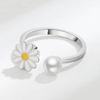 Sunflower Diamond Zircon Rotatable Ring