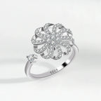 Sunflower Diamond Zircon Rotatable Ring