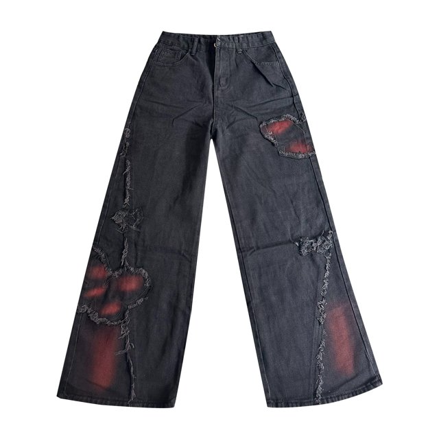 Vintage 90s Aesthetic Cowboy Pants Oversize Denim Trousers Y2k 2000s