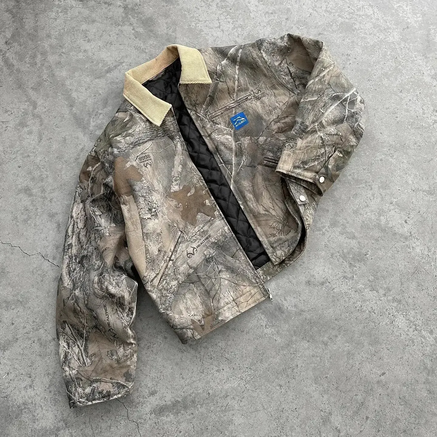 Y2K Vintage Realtree Camo Corduroy Collar Workwear Jacket