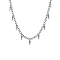 Grunge Punk Spiked Chain Link Choker Necklace Jewelry